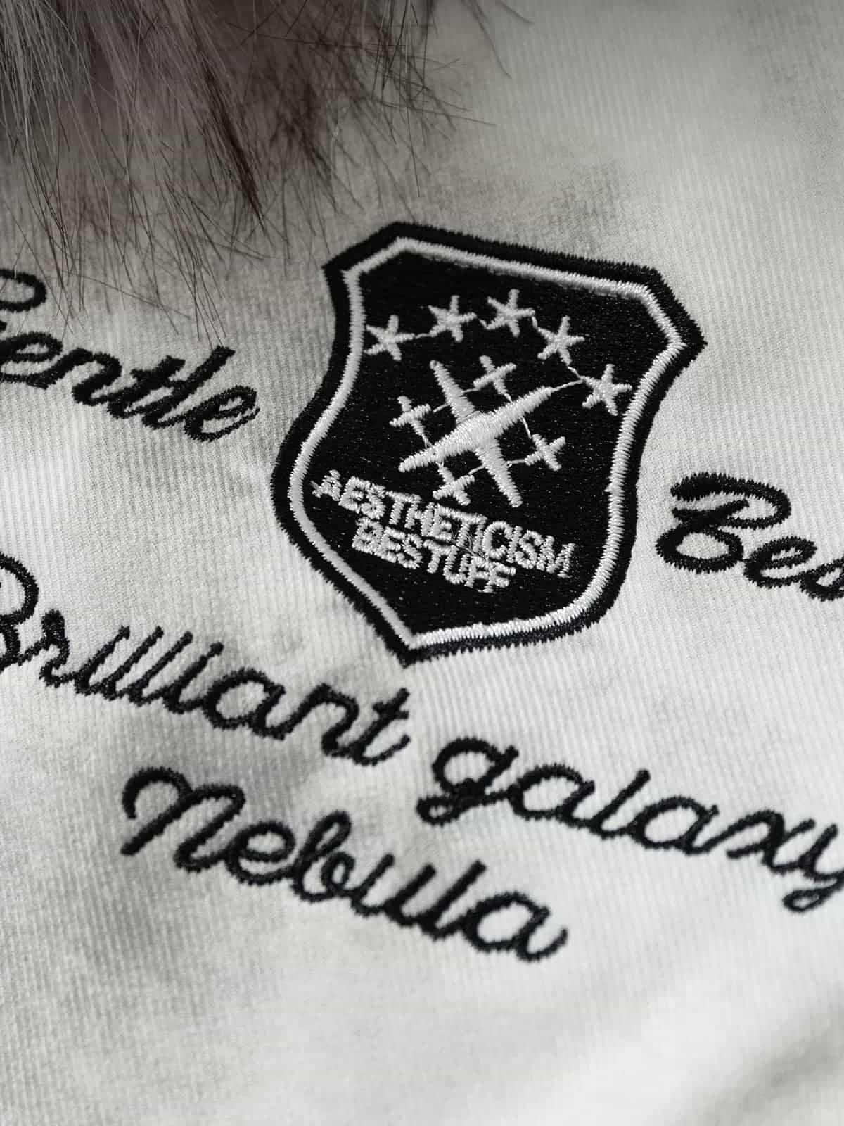 Vintage Tie-Dye Detachable Fur Collar Hooded Bomber Jacket