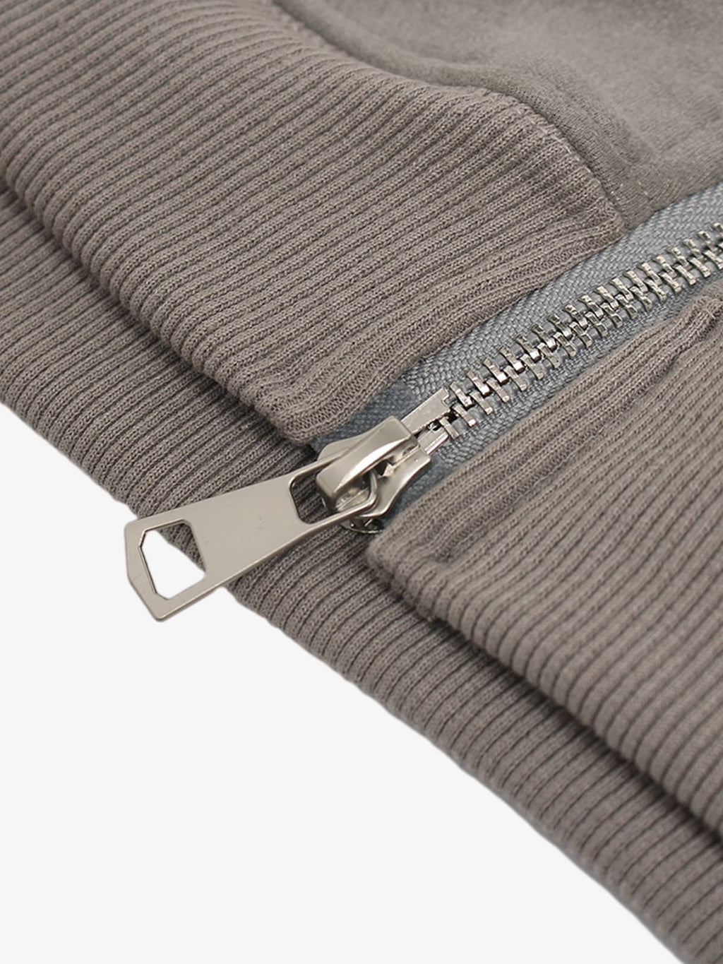 Suede Double-Ended Zippered Cropped Hooded Jacket