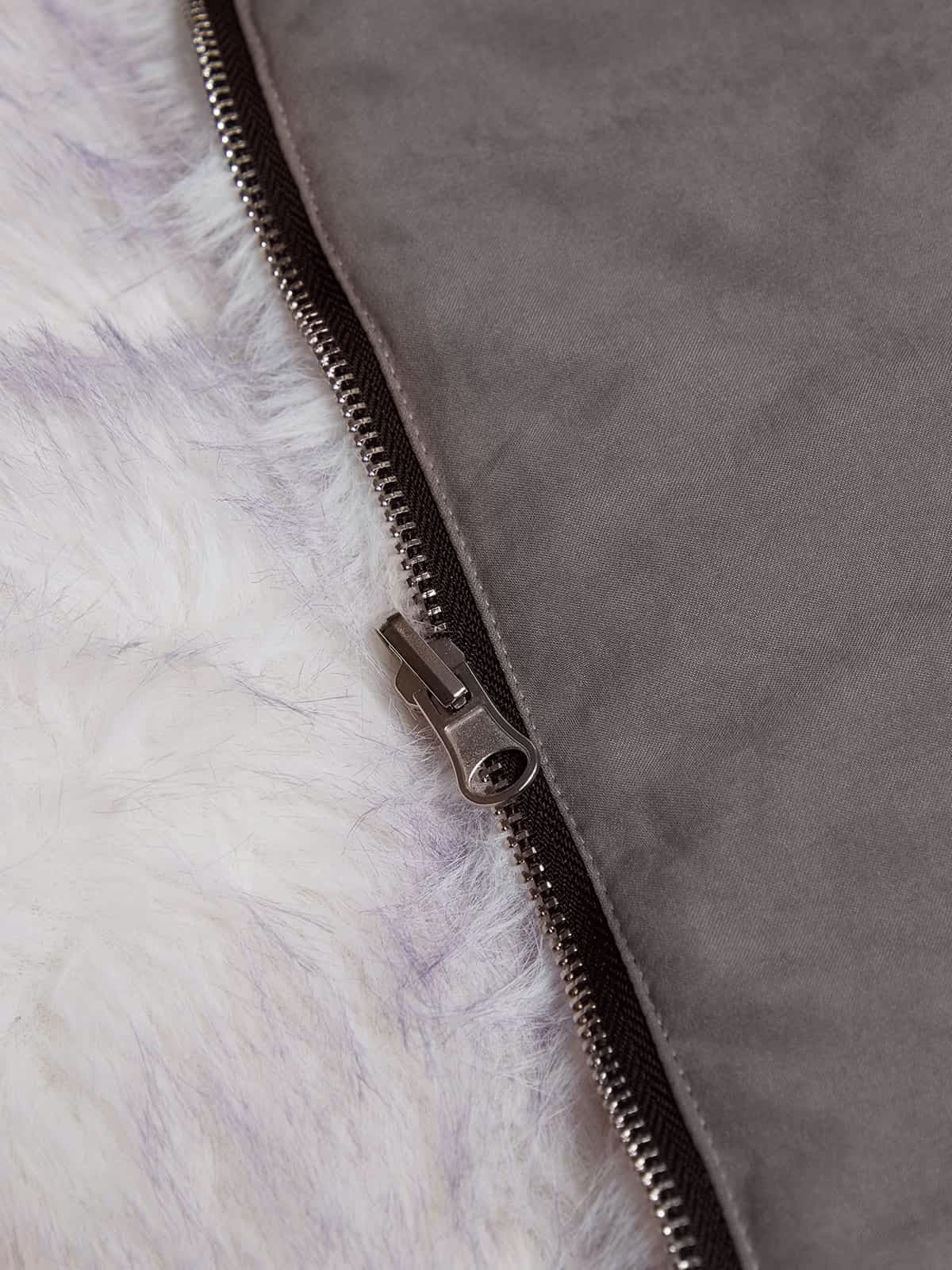 Oversized Reversible Fur Hooded Jacket - 2544