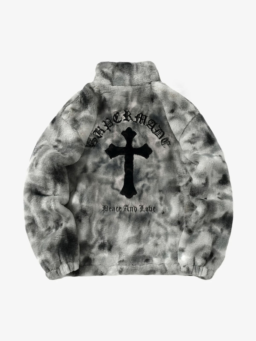 Heavy-Duty Faux Lambswool Tie-Dye Urban Jacket - 1558