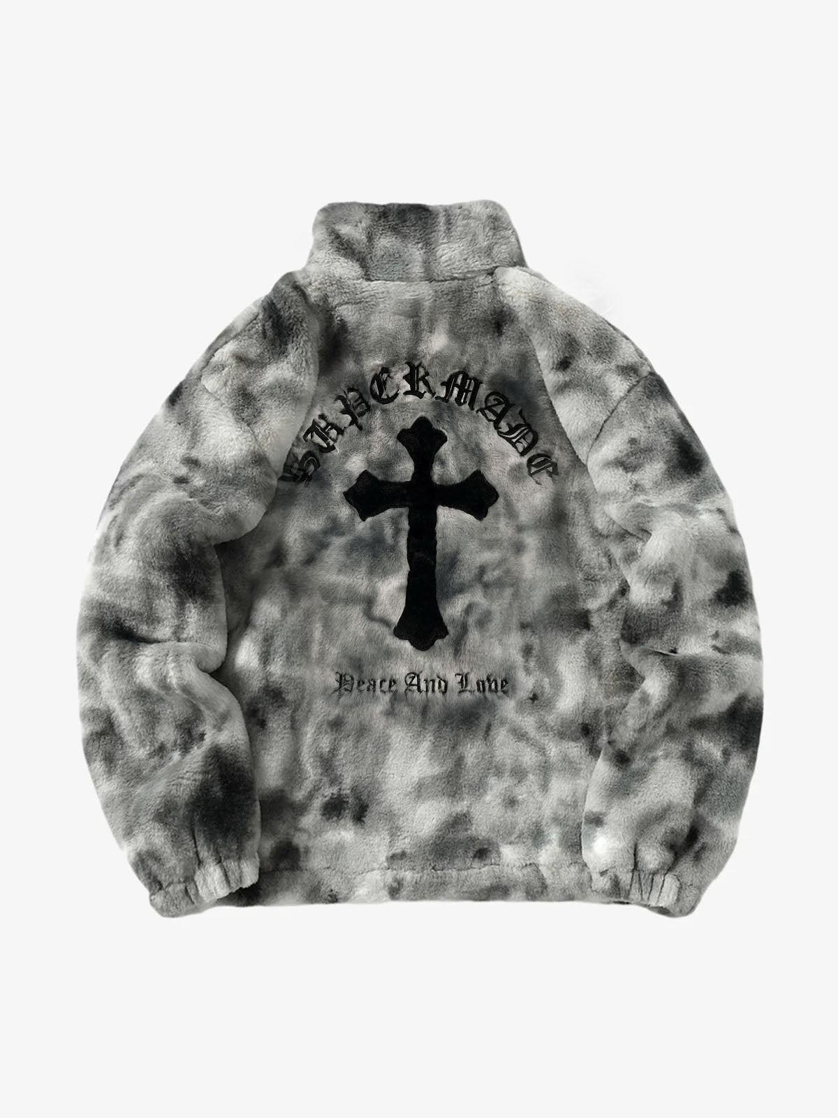 Heavy-Duty Faux Lambswool Tie-Dye Urban Jacket - 1558