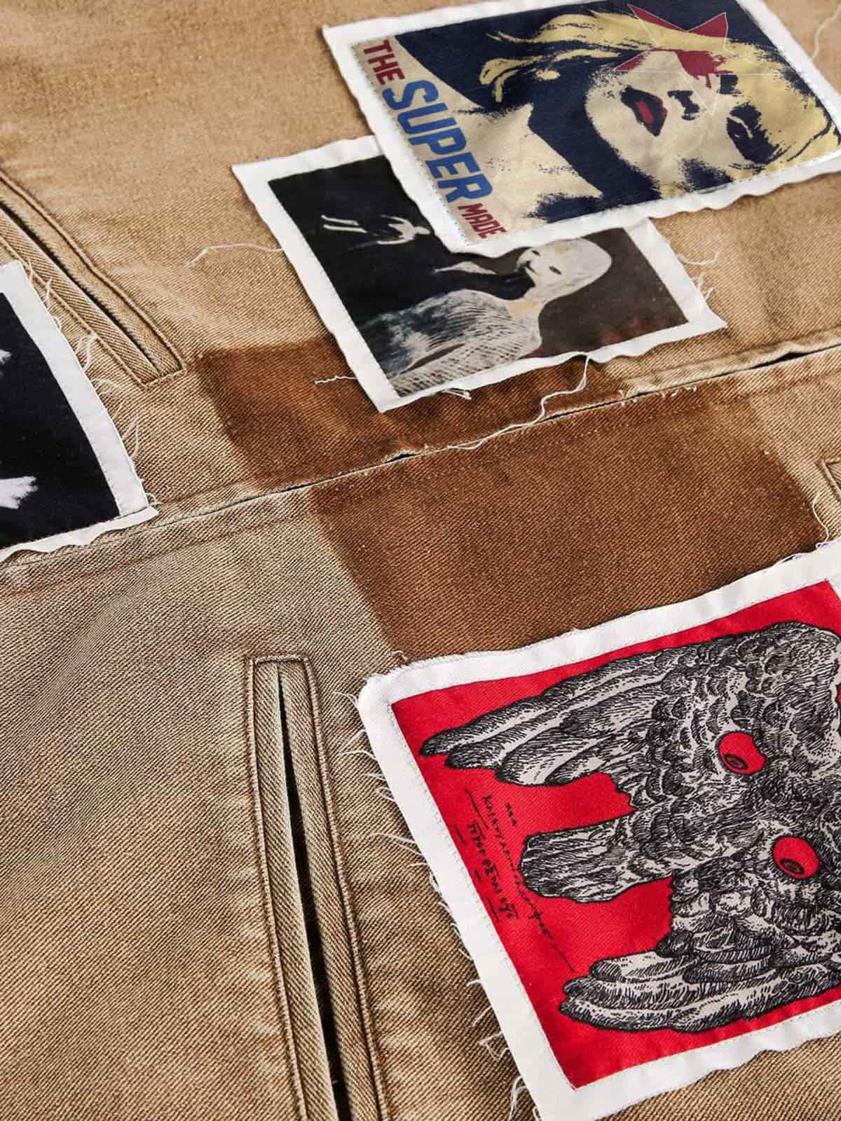 Punk Retro Collage Print Distressed Heavy Jacket - 2539