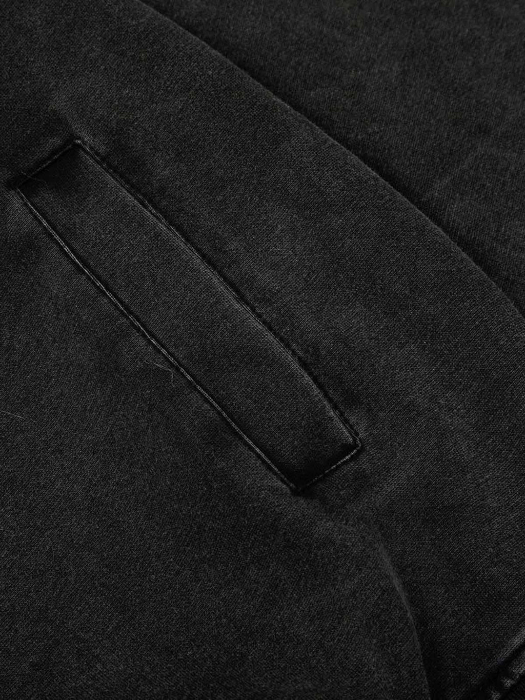 Retro Chain-Decorated Washed Fur Collar Hooded Jacket