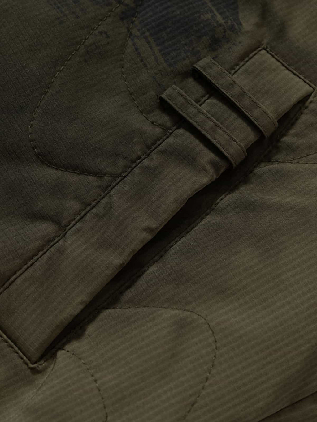 Vintage Quilted Military Patchwork Zip-Up Hoodie Jacket