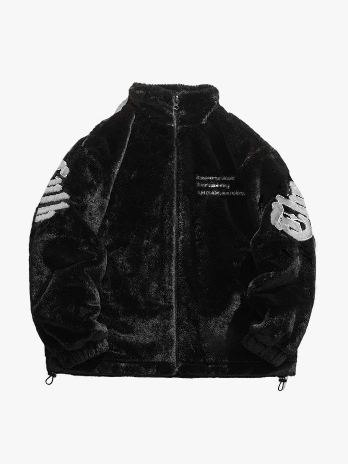 Thesupermade Street Letter Embroidered Fleece Jacket - 1838