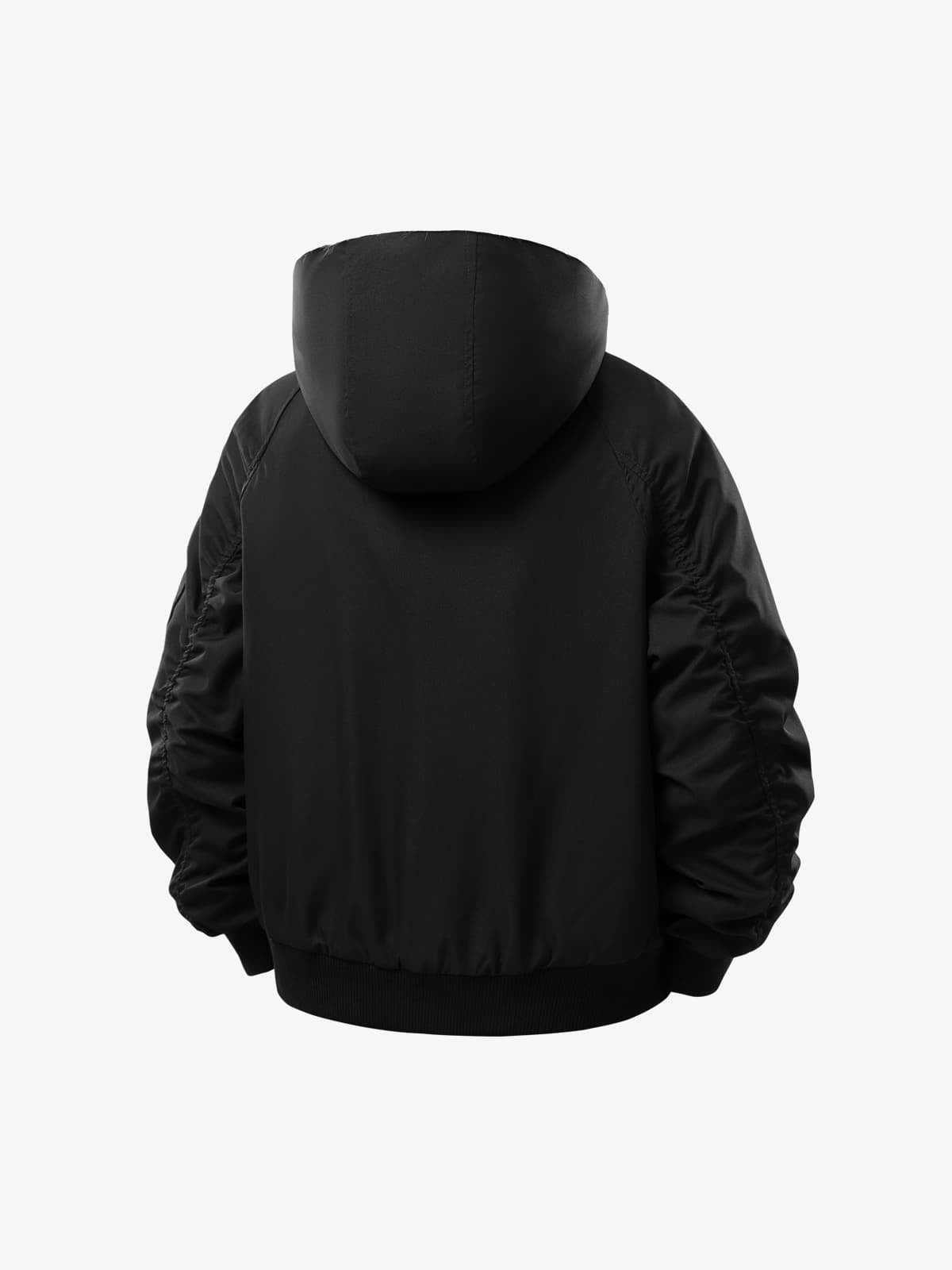 Retro Contrast Fur Collar Quilted Cotton Bomber Jacket