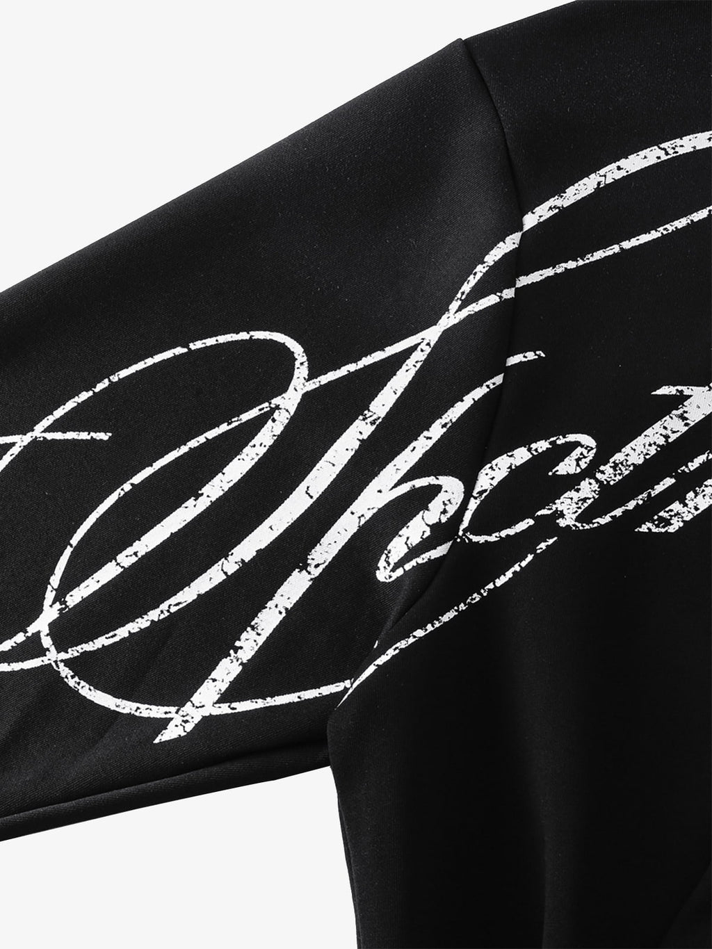 High Street Script Letter Print Zip-up Hoodie Jacket