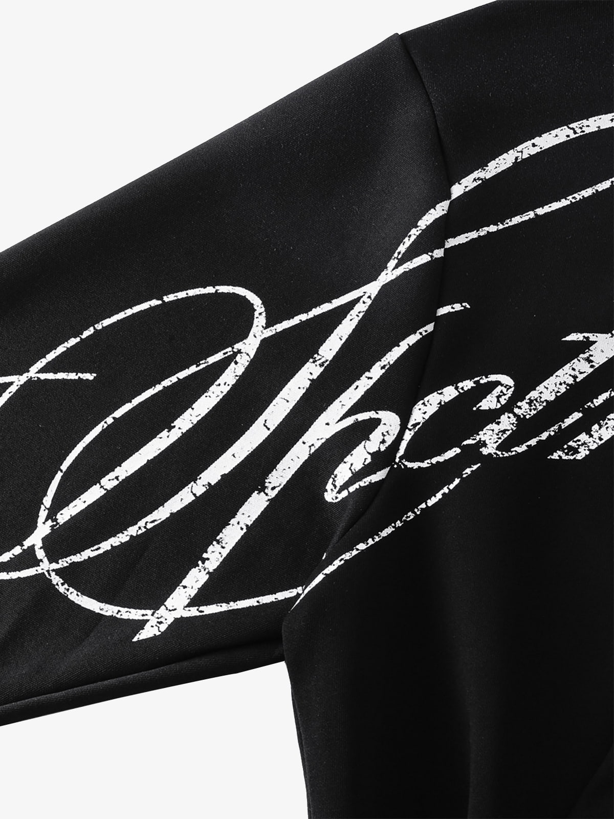 High Street Script Letter Print Zip-up Hoodie Jacket