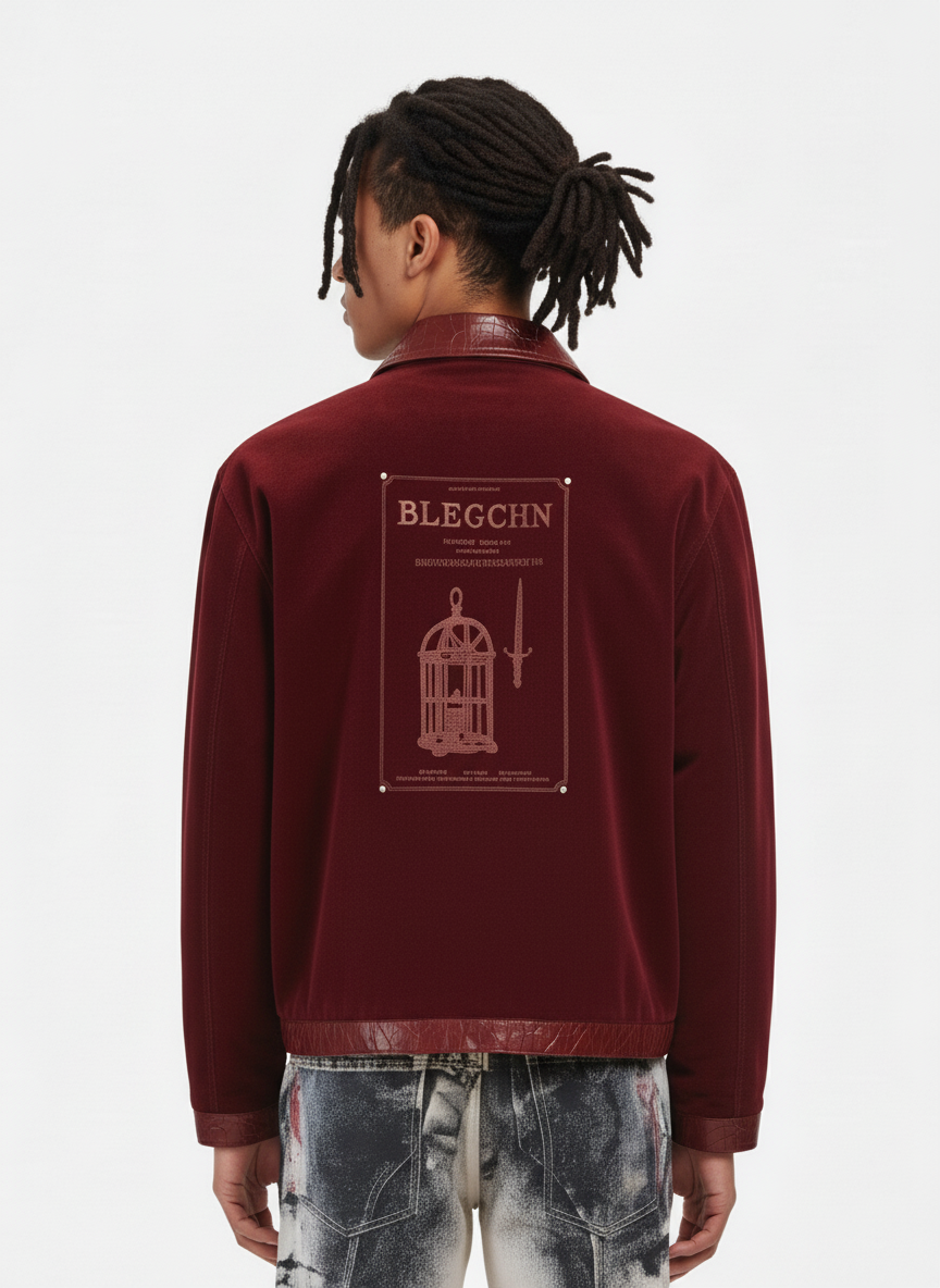 Vintage Suede PU Leather Collar Zip Up Jacket