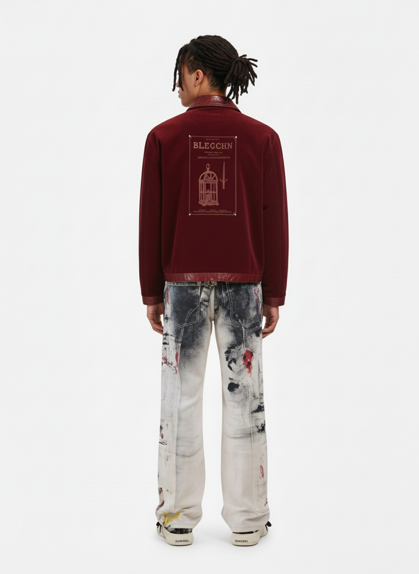 Vintage Suede PU Leather Collar Zip Up Jacket