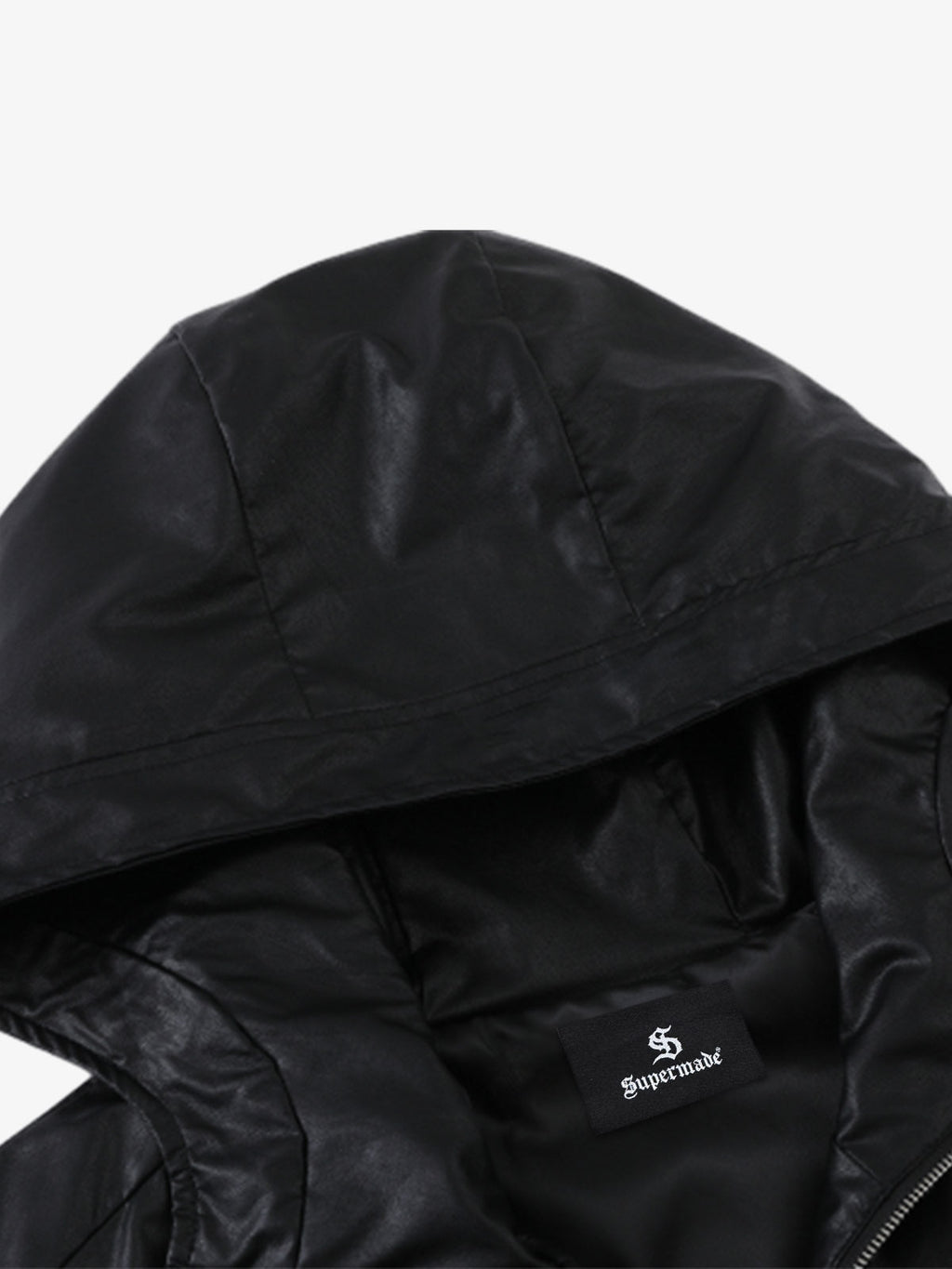 Boxy Hooded PU Leather Racing Jacket