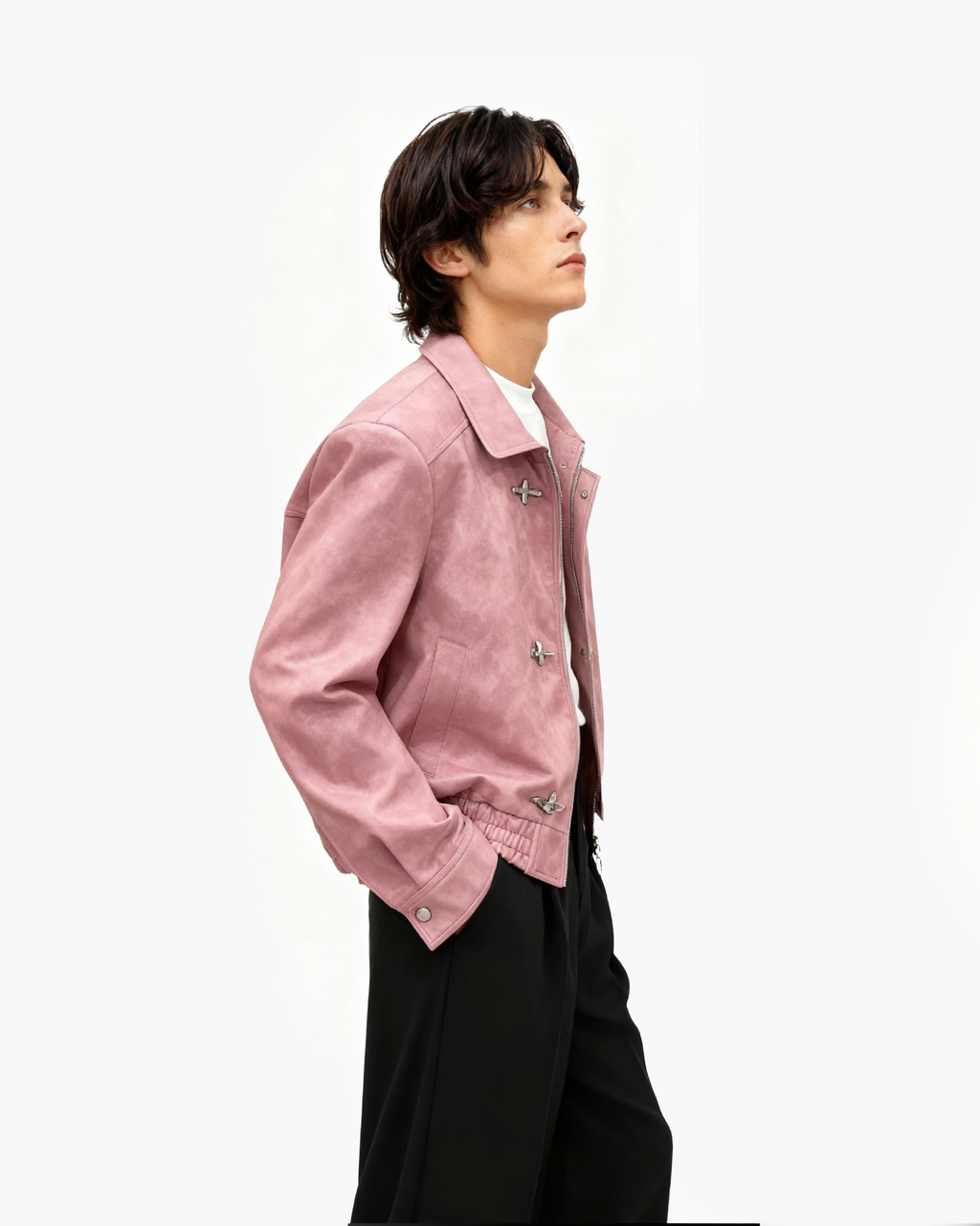 Fireman Clasp Buckle Faux Leather Jacket | Inflation Streetwear