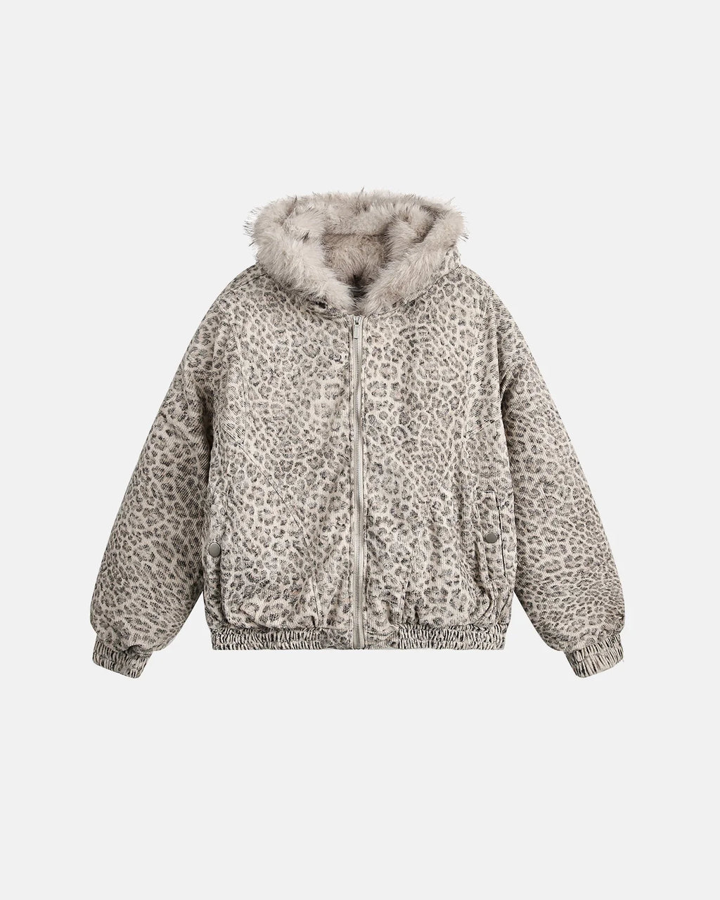 Leopard Faux Fur Lined Bomber Jacket | Inflation Streetwear