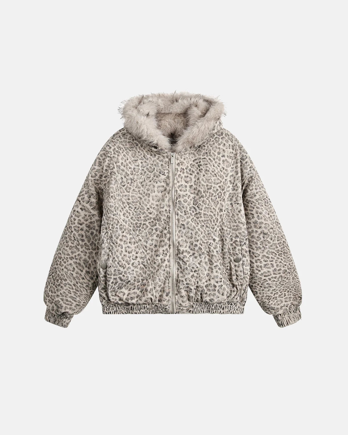 Leopard Faux Fur Lined Bomber Jacket | Inflation Streetwear
