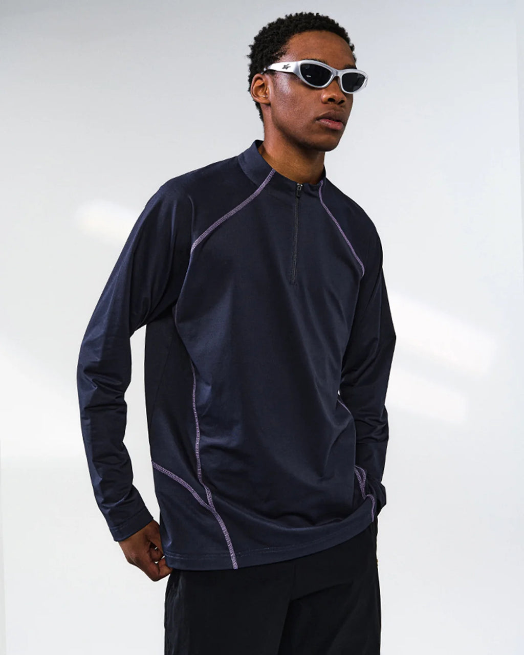 Quick-Dry Quarter Zip Up Long Sleeve Tee | INFLATION Streetwear