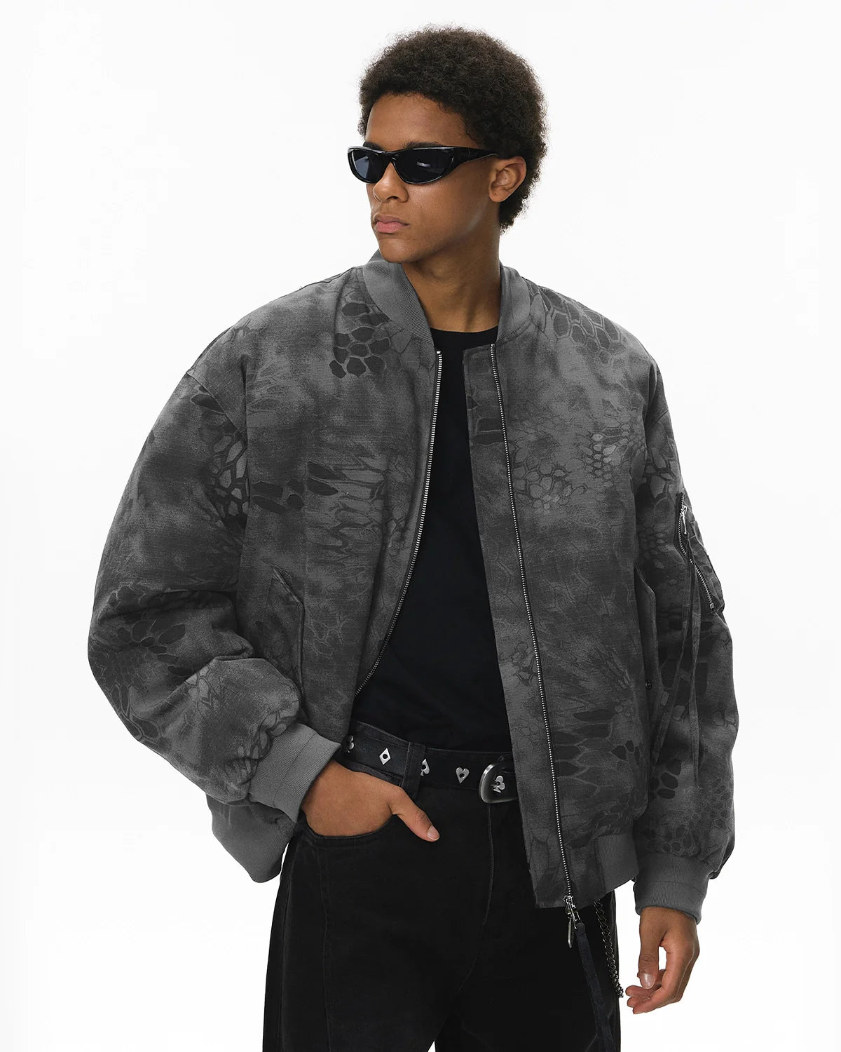 Snake Scale Camouflage Bomber Jacket | Inflation Streetwear