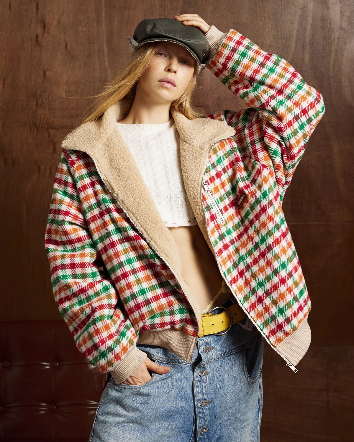 Retro Checkered Sherpa Jacket | Inflation Streetwear