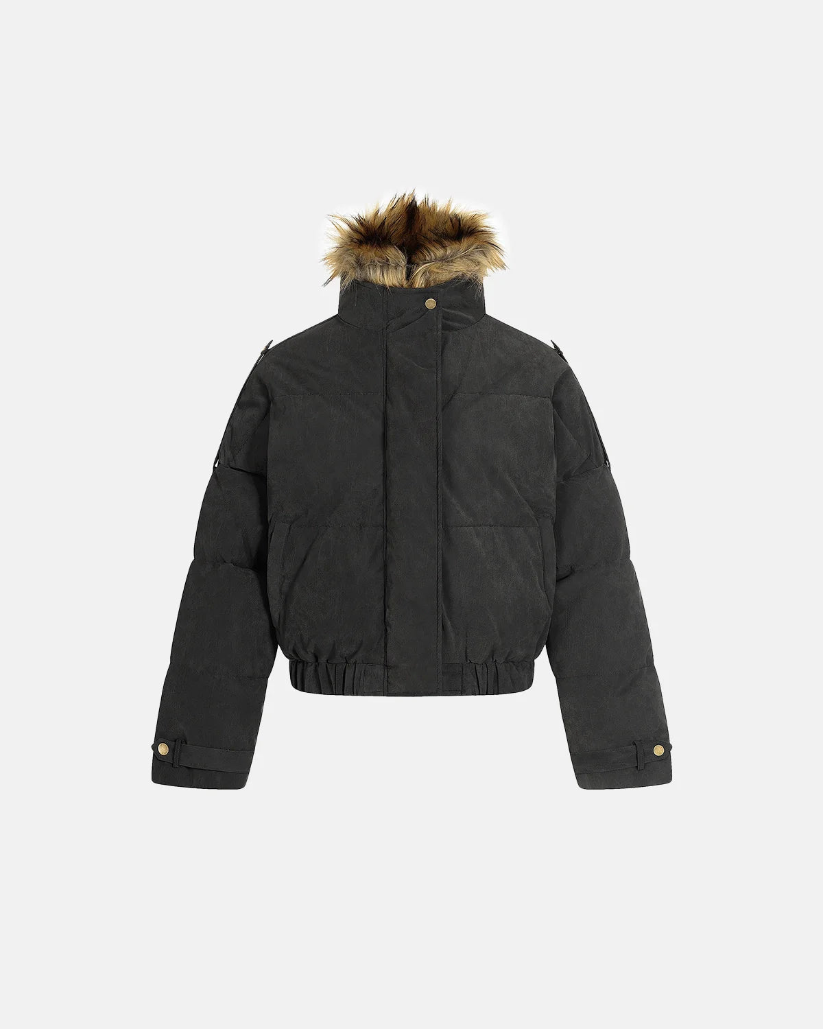 Faux Fur Cropped Cotton Parkas | Infaltion Streetwear