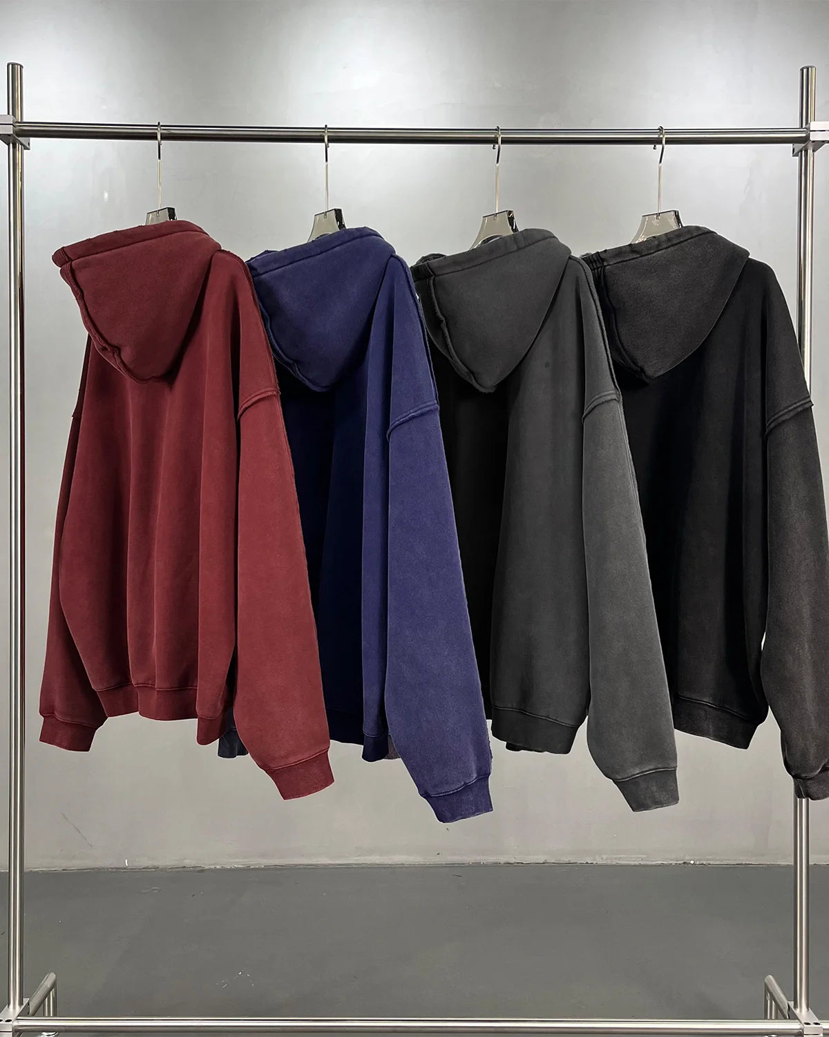 Distressed Acid Wash Double Zip Up Hoodies | Inflation Streetwear