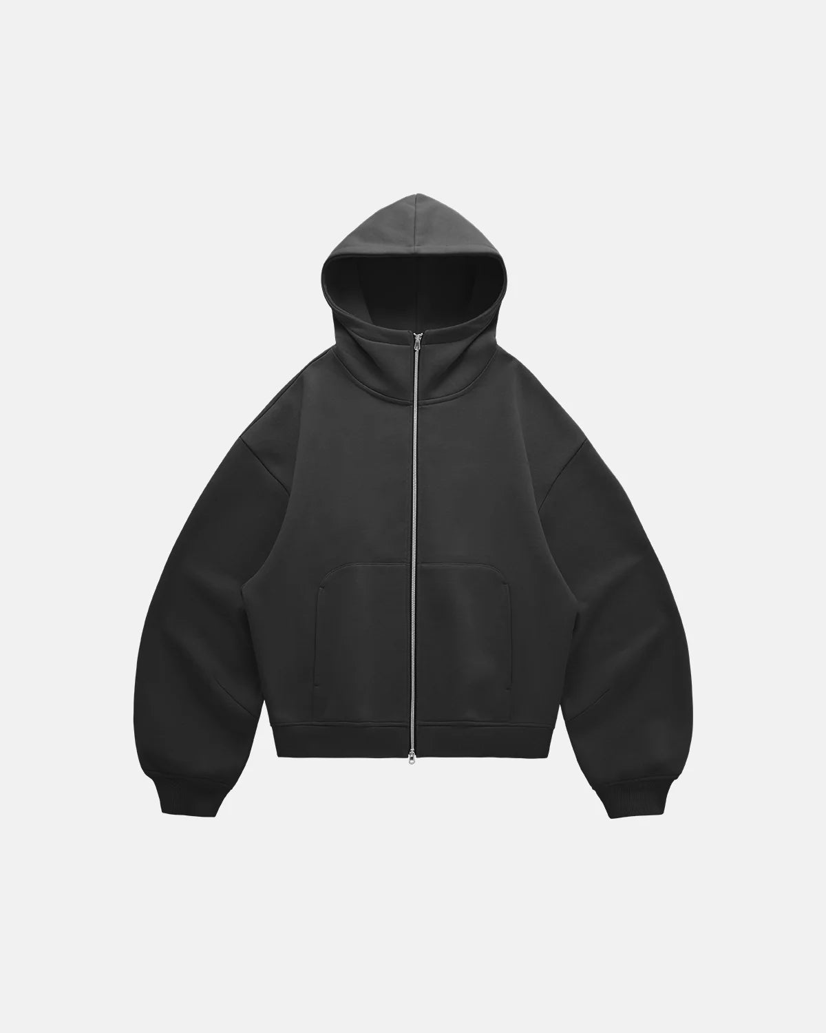 High Collar Fleece Double Zip-Up Hoodies | Inflation Streetwear