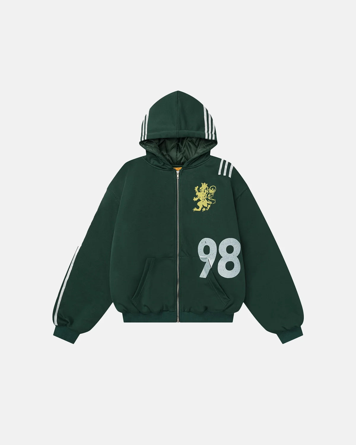 Gothic Striped Hooded Bomber Jacket  | Inflation Streetwear