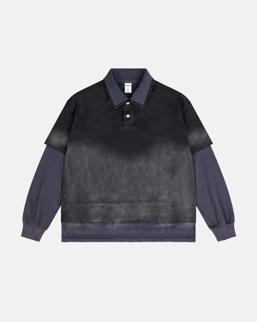 Retro Monkey Washed Layered Polo Shirt | Inflation Streetwear