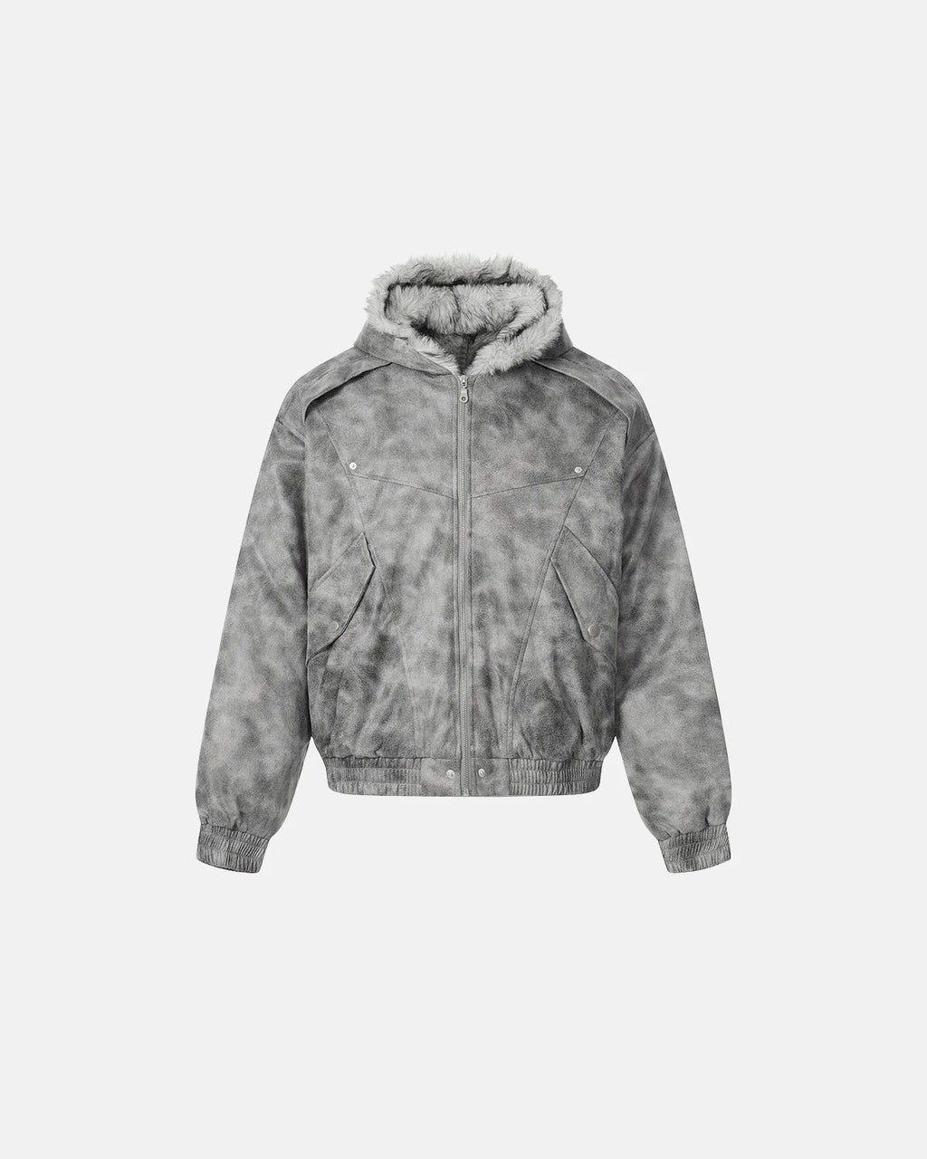 Suede Faux Fur Cotton Padded Jacket | Inflation Streetwear
