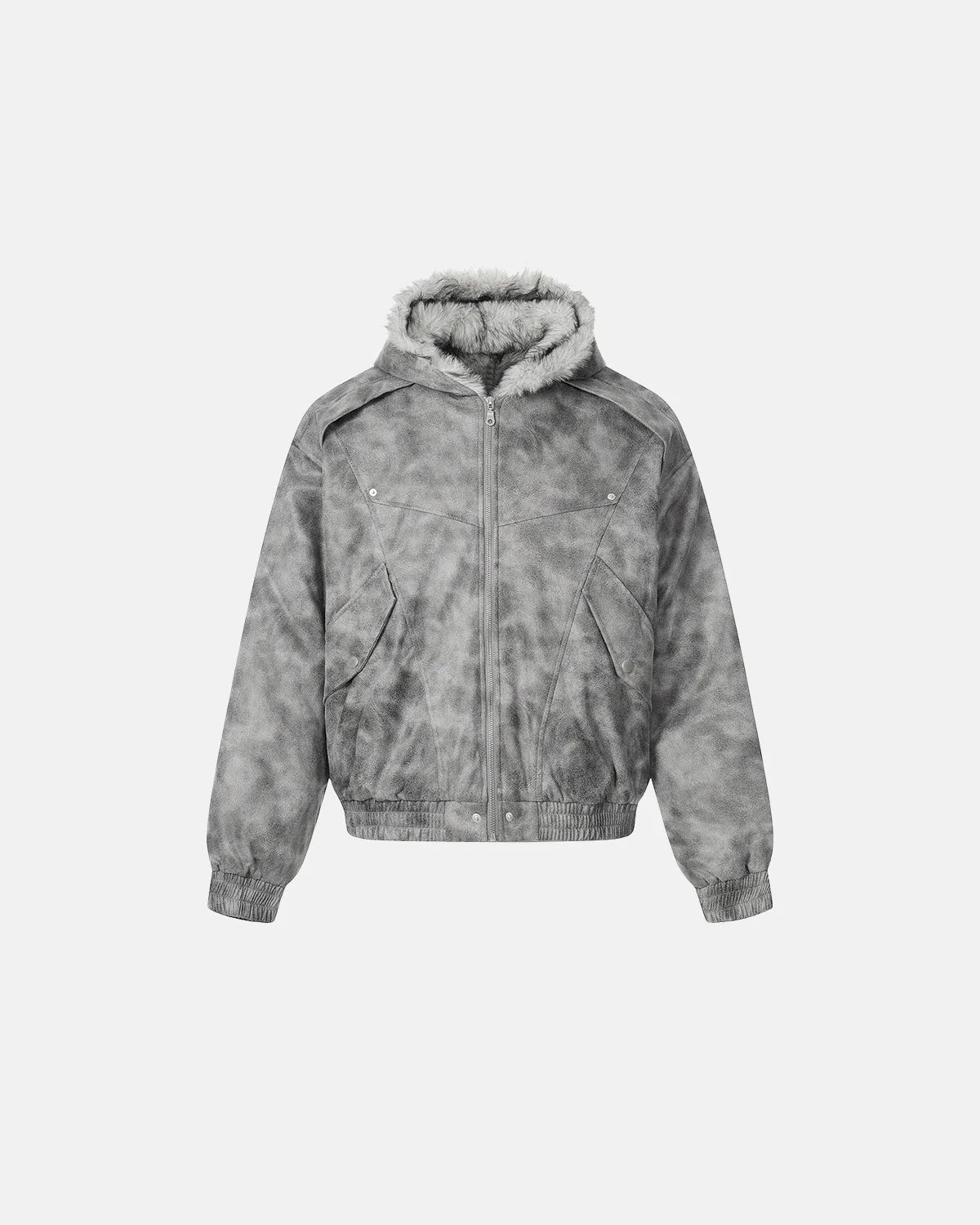 Suede Faux Fur Cotton Padded Jacket | Inflation Streetwear