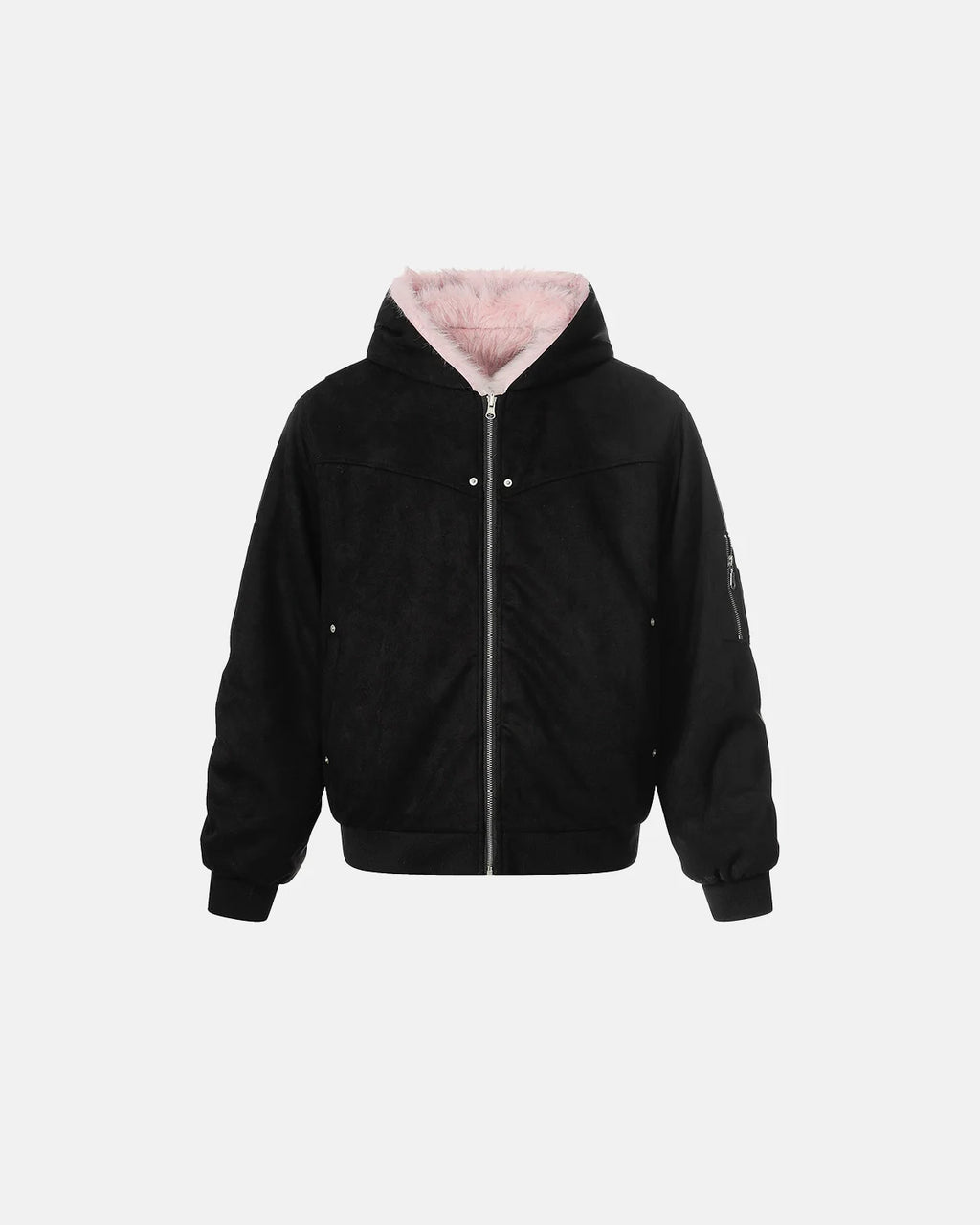 Reversible Faux Fur Hooded Jacket |  Inflation Streetwear