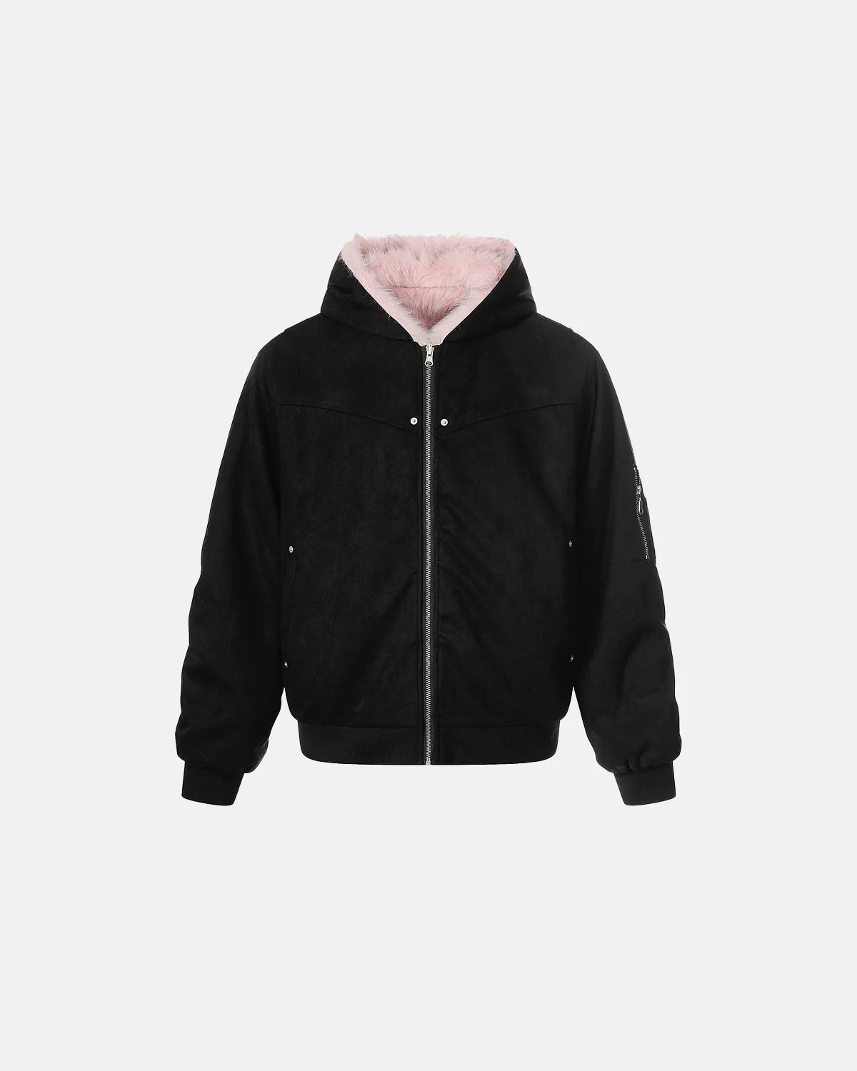 Reversible Faux Fur Hooded Jacket |  Inflation Streetwear