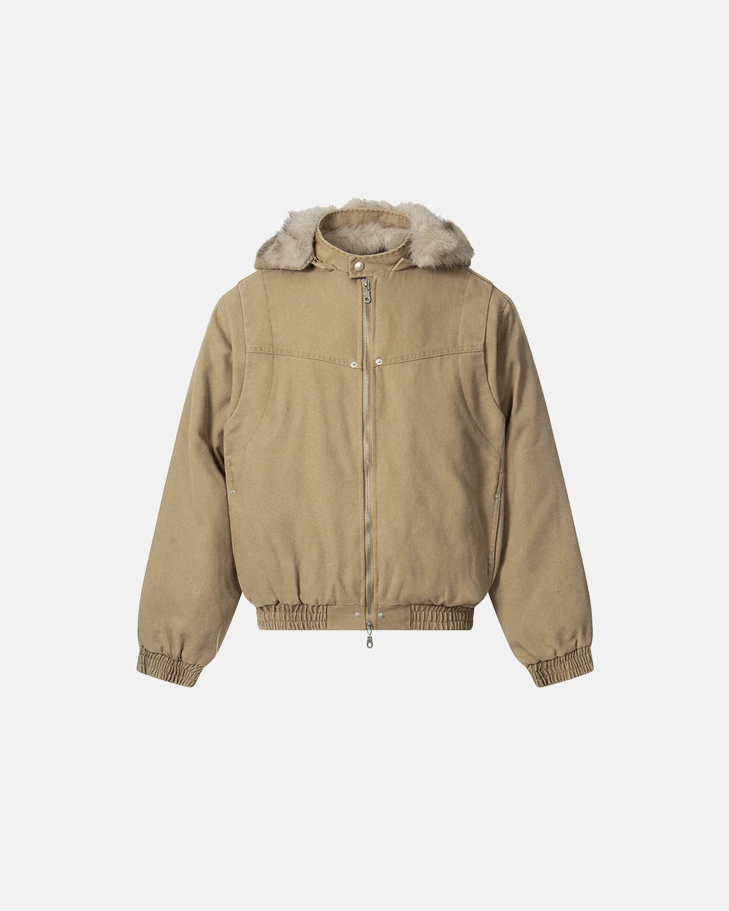 Detachable Hooded Faux Fur Padded Jacket | Inflation Streetwear