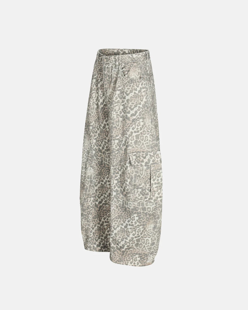 Leopard Pattern Cargo Barrel Pants | INFLATION Streetwear