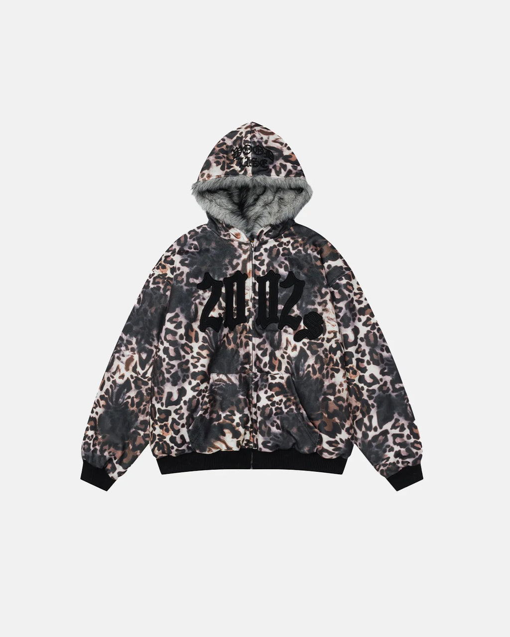 Leopard Embroidery Faux Fur Jacket | Inflation Streetwear