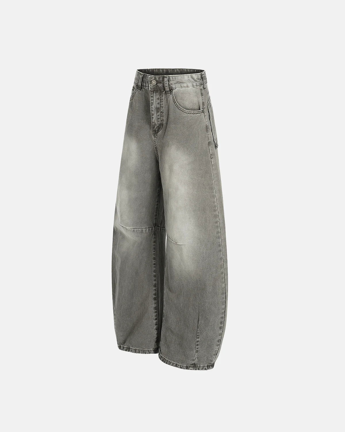 Grey Distressed Baggy Denim Pants | Inflation Streetwear