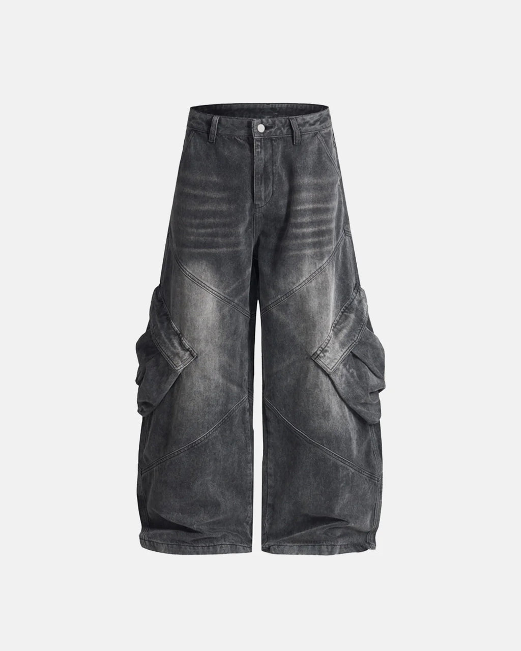 Big Pocket Cargo Acid Wash Baggy Jeans | Inflation Streetwear