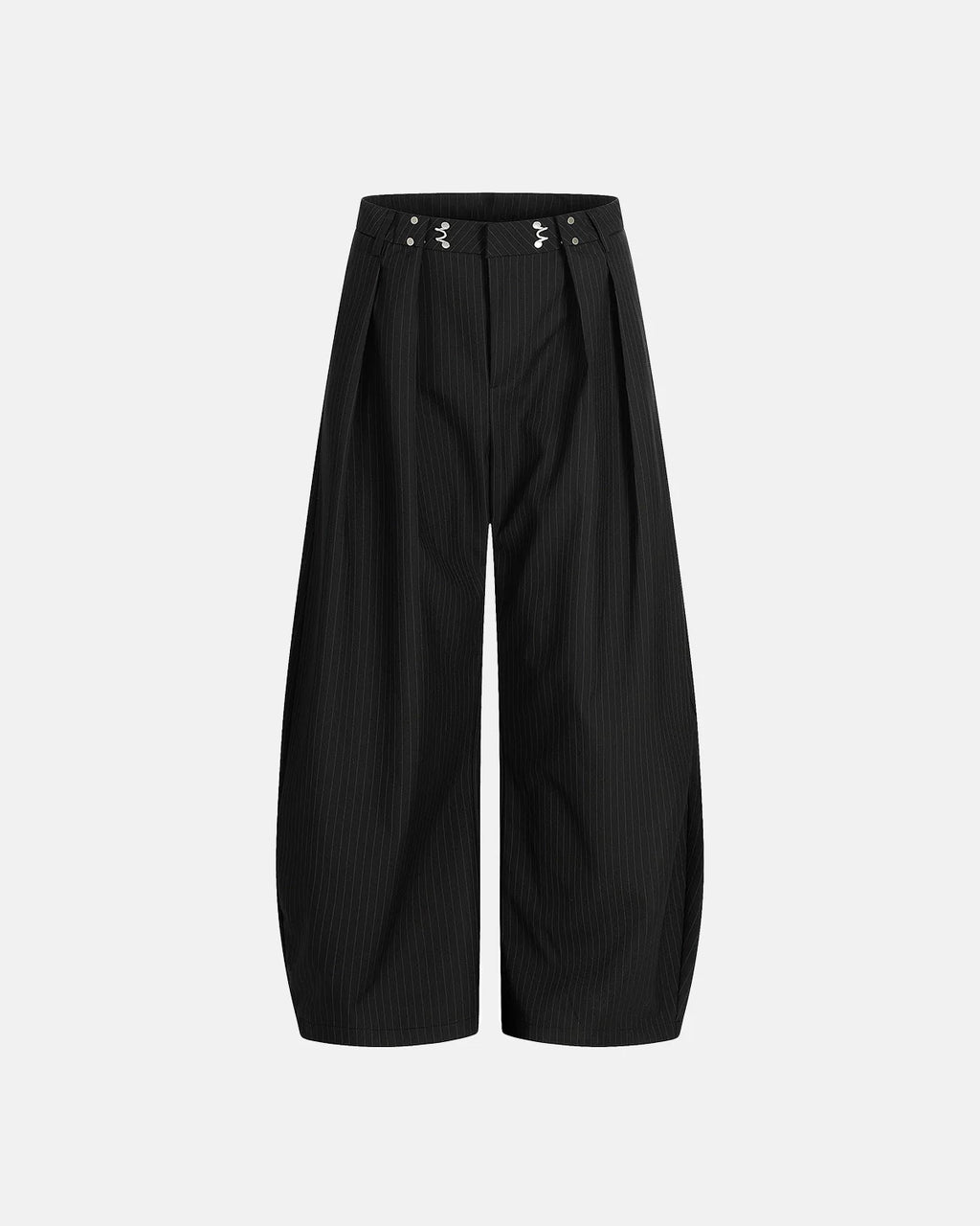 Black Striped Barrel Suit Pant | INFLATION Streetwear