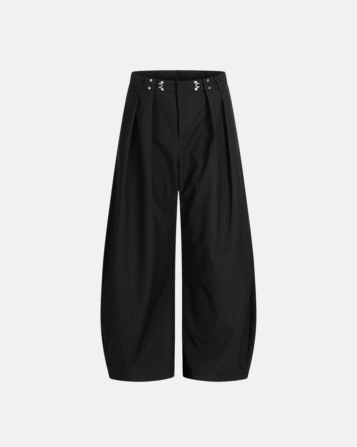 Black Striped Barrel Suit Pant | INFLATION Streetwear