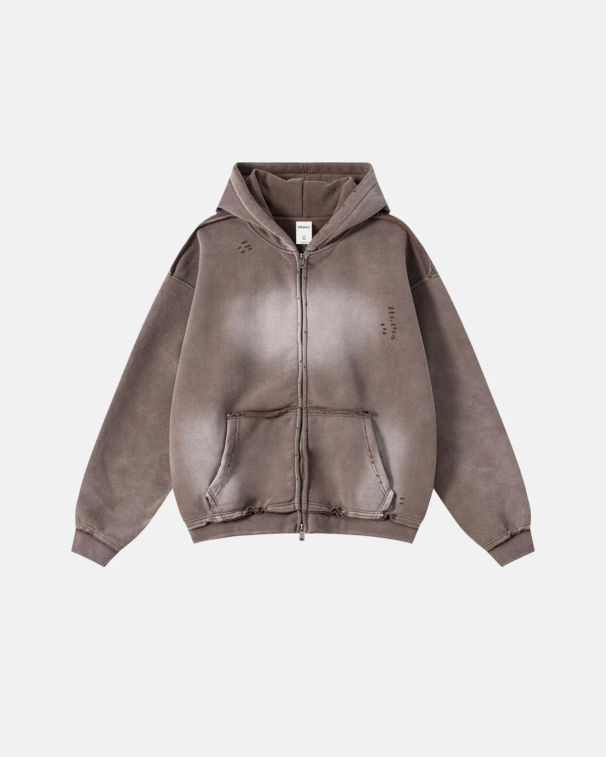 Monkey Wash Ripped Zip Up Hoodies | Inflation Streetwear