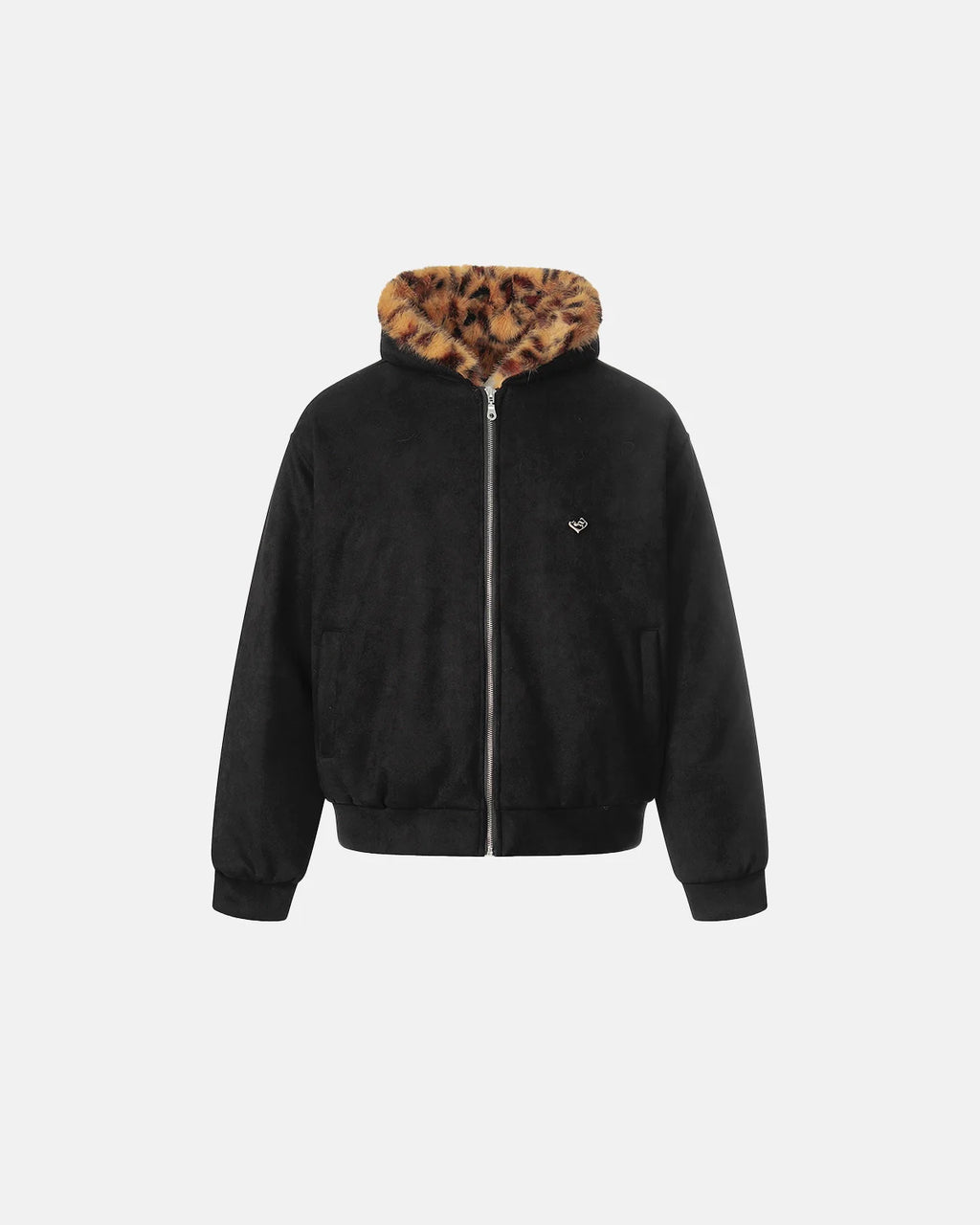 Faux Fur Leopard Sueded Hooded Jacket | INFLATION Streetwear