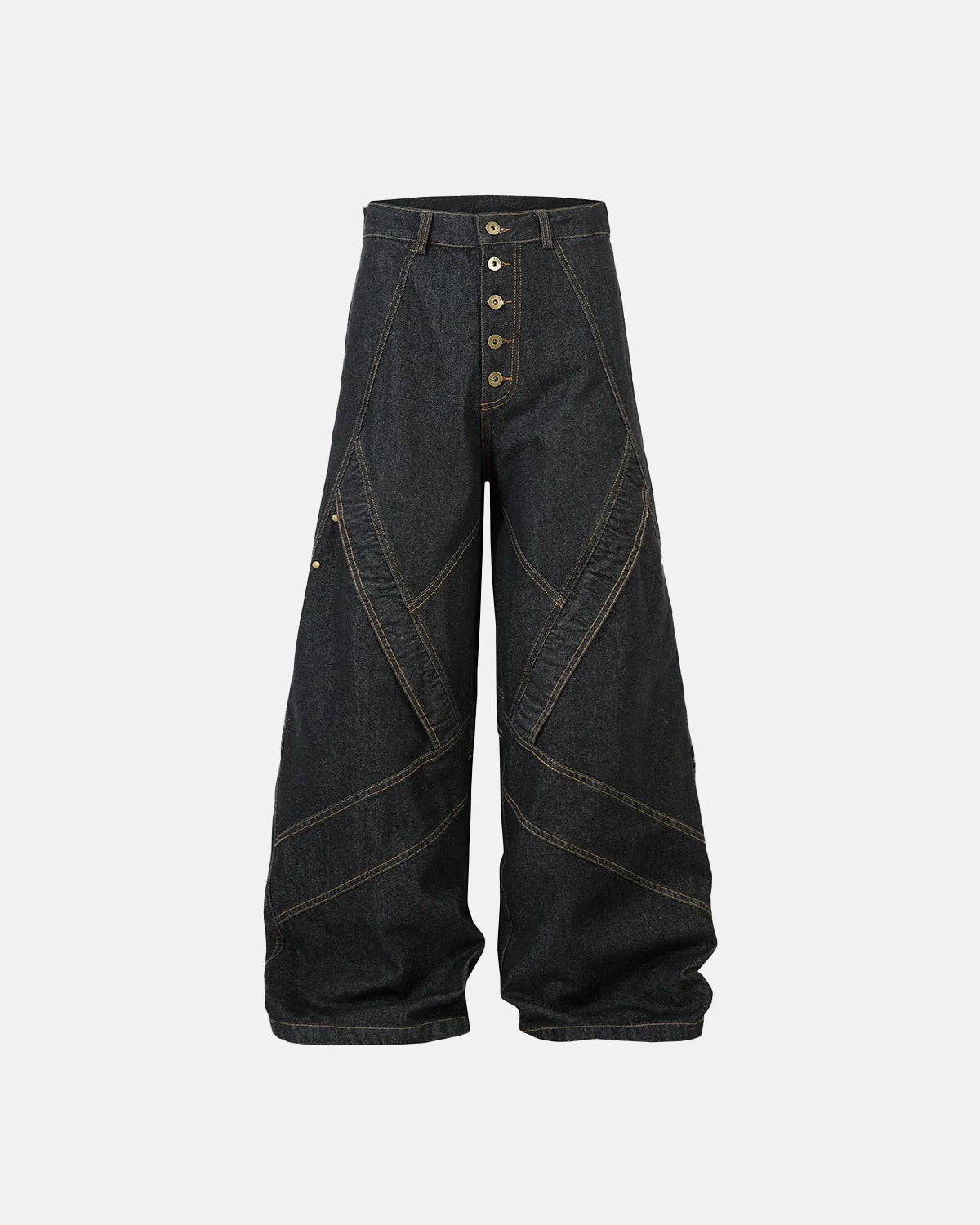 Stitching Button Up Baggy Jeans | Inflation Streetwear