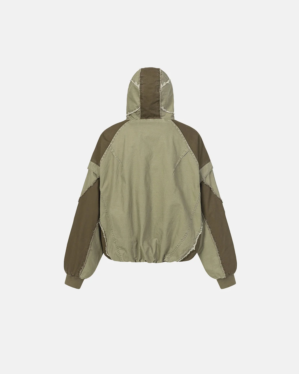 High Neck Distressed Washed Hooded Jacket | Inflation Streetwear