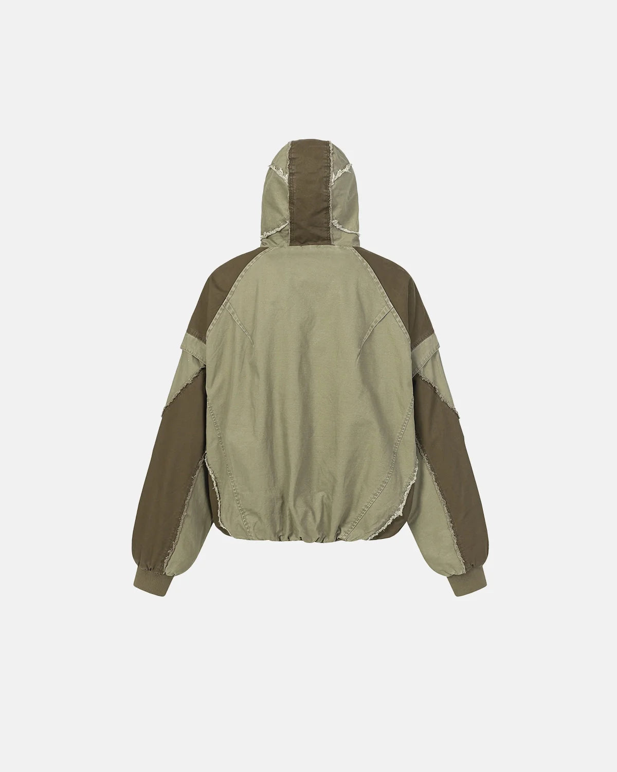 High Neck Distressed Washed Hooded Jacket | Inflation Streetwear