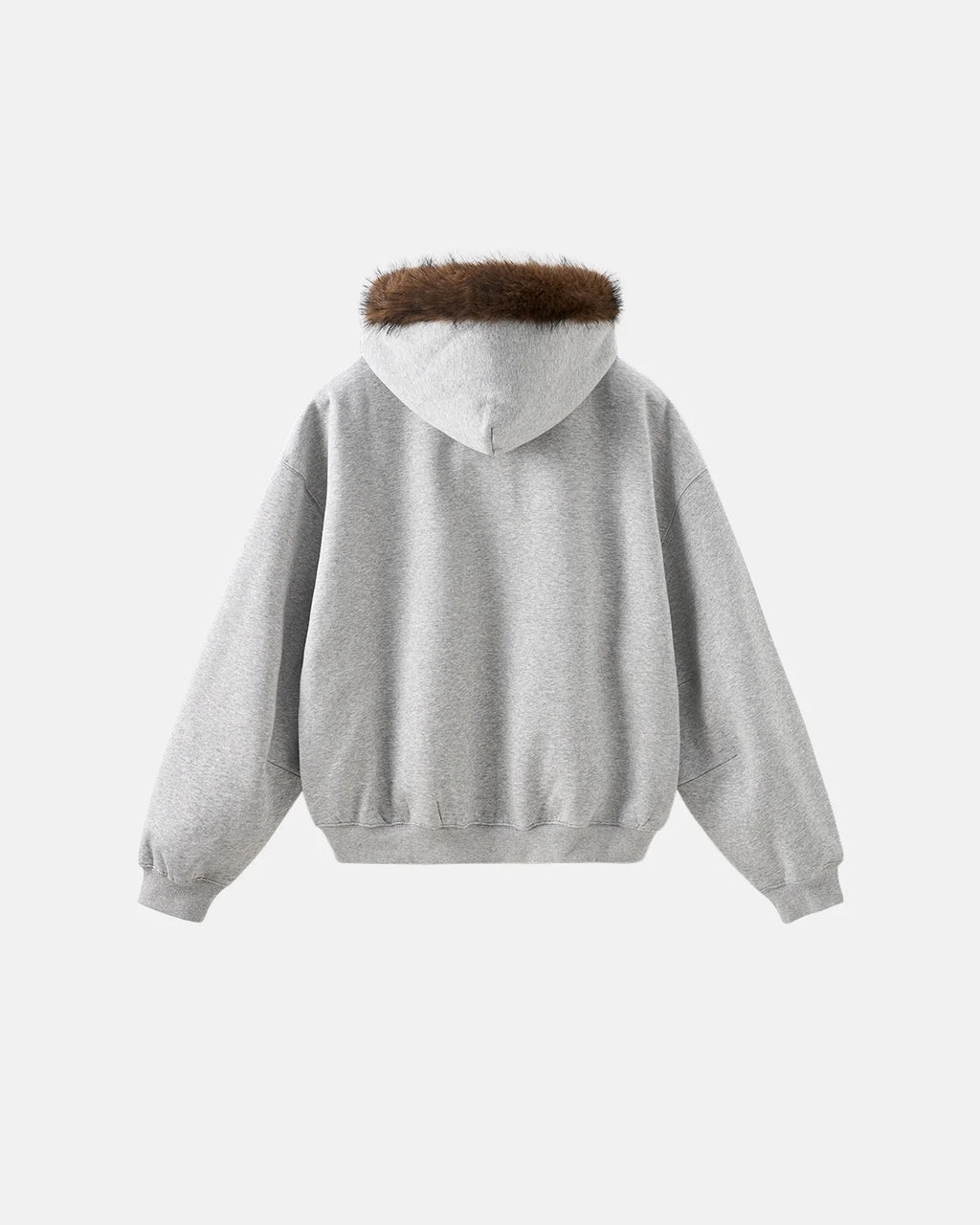 Faux Fur Collar Zip Up Hoodie Jacket  | Inflation Streetwear