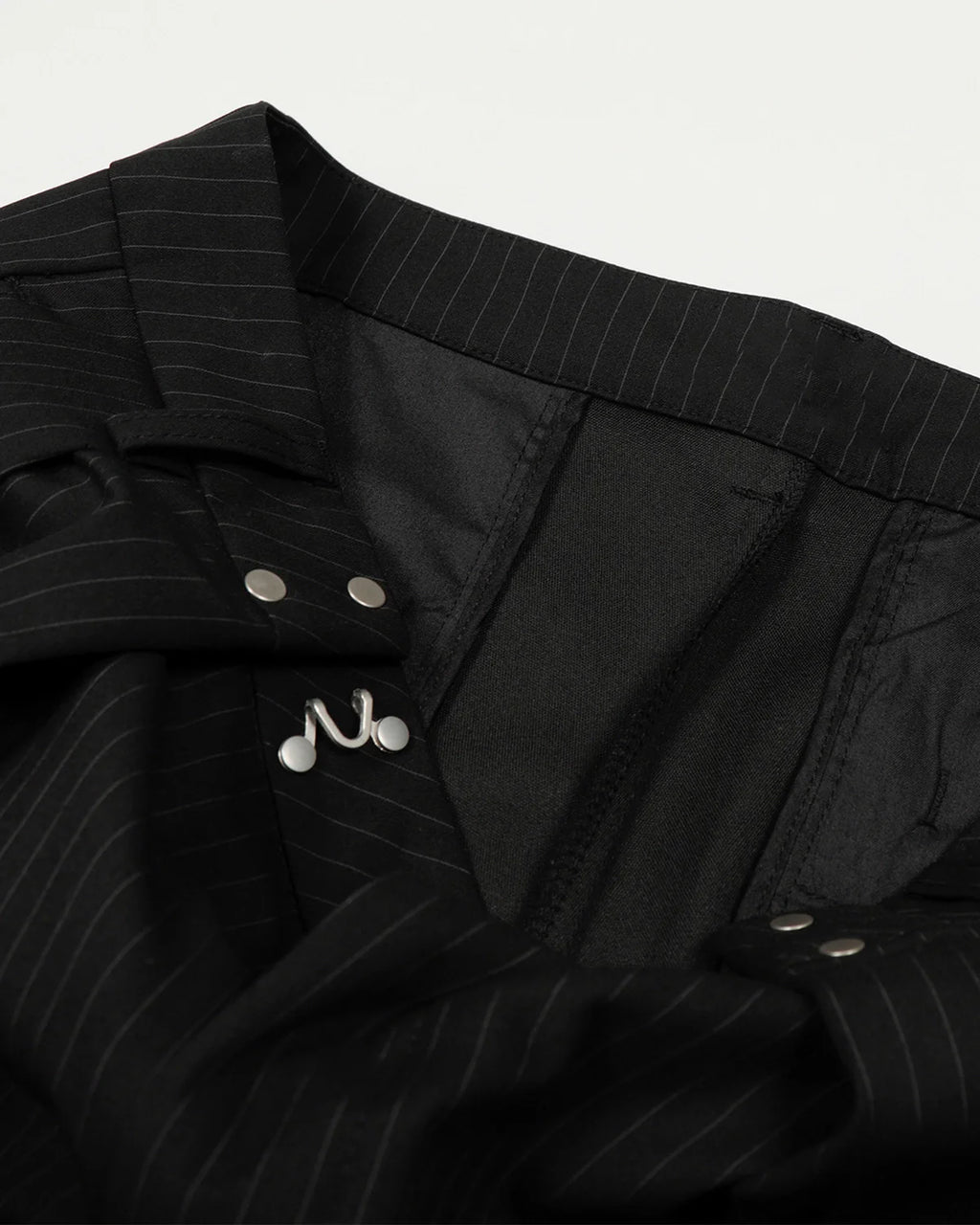 Black Striped Barrel Suit Pant | INFLATION Streetwear
