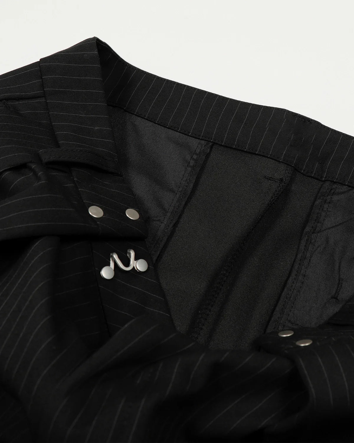 Black Striped Barrel Suit Pant | INFLATION Streetwear