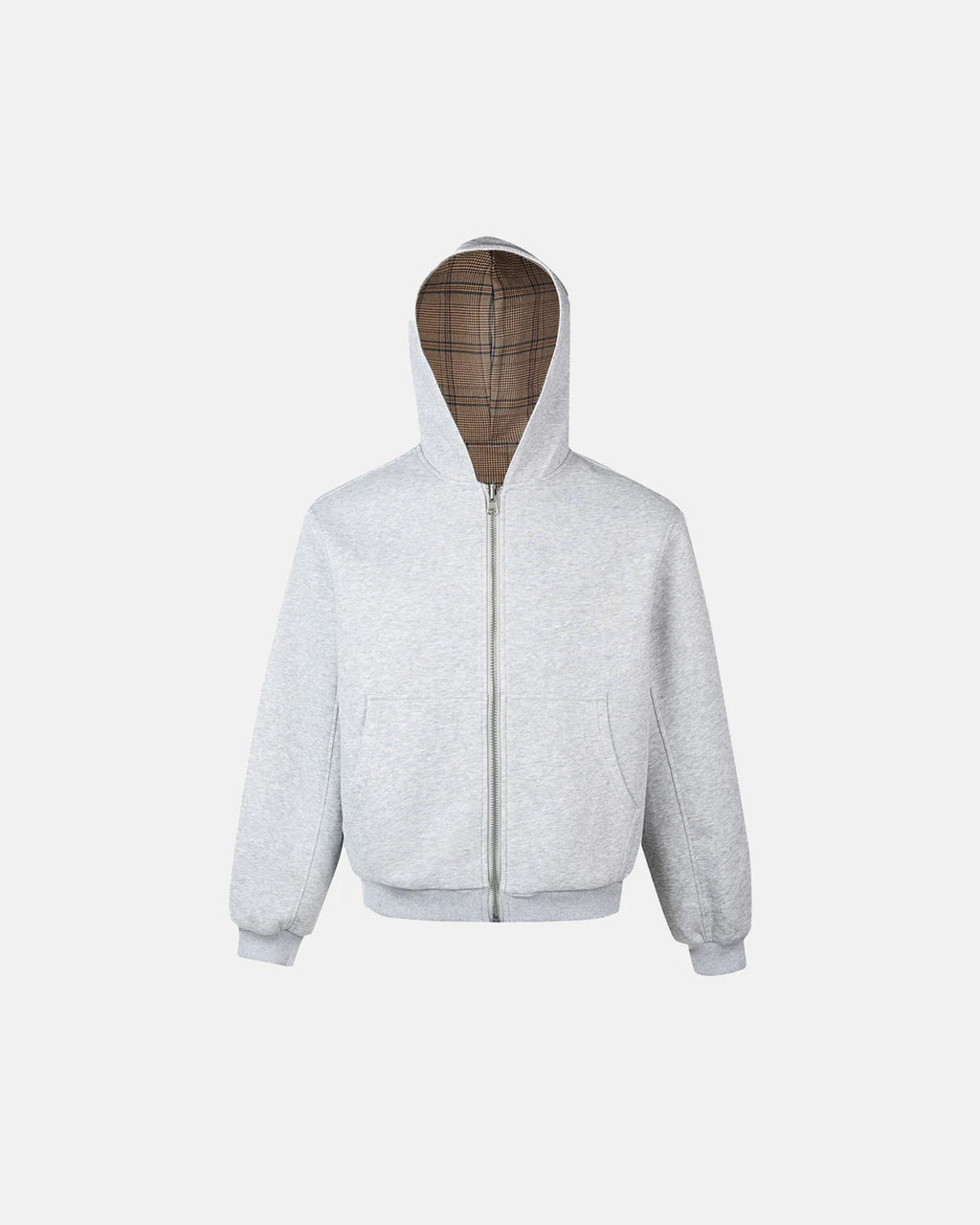 Yellow Plaid Reversible Zip-Up Hoodie | INFLATION Streetwear