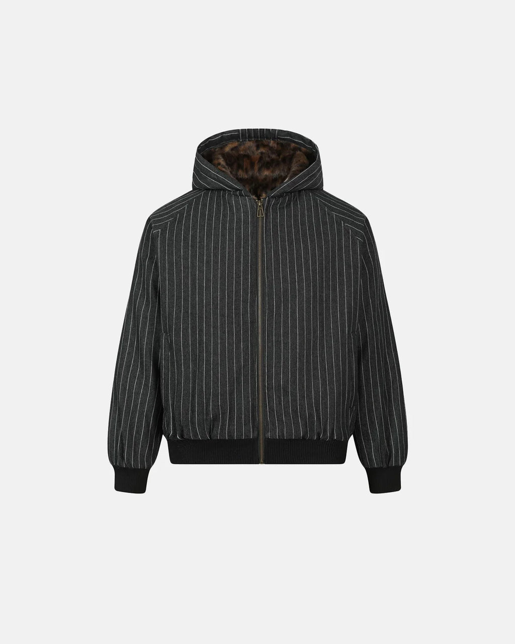 Faux Fur Pinstripe Padded Jacket | Inflation Streetwear
