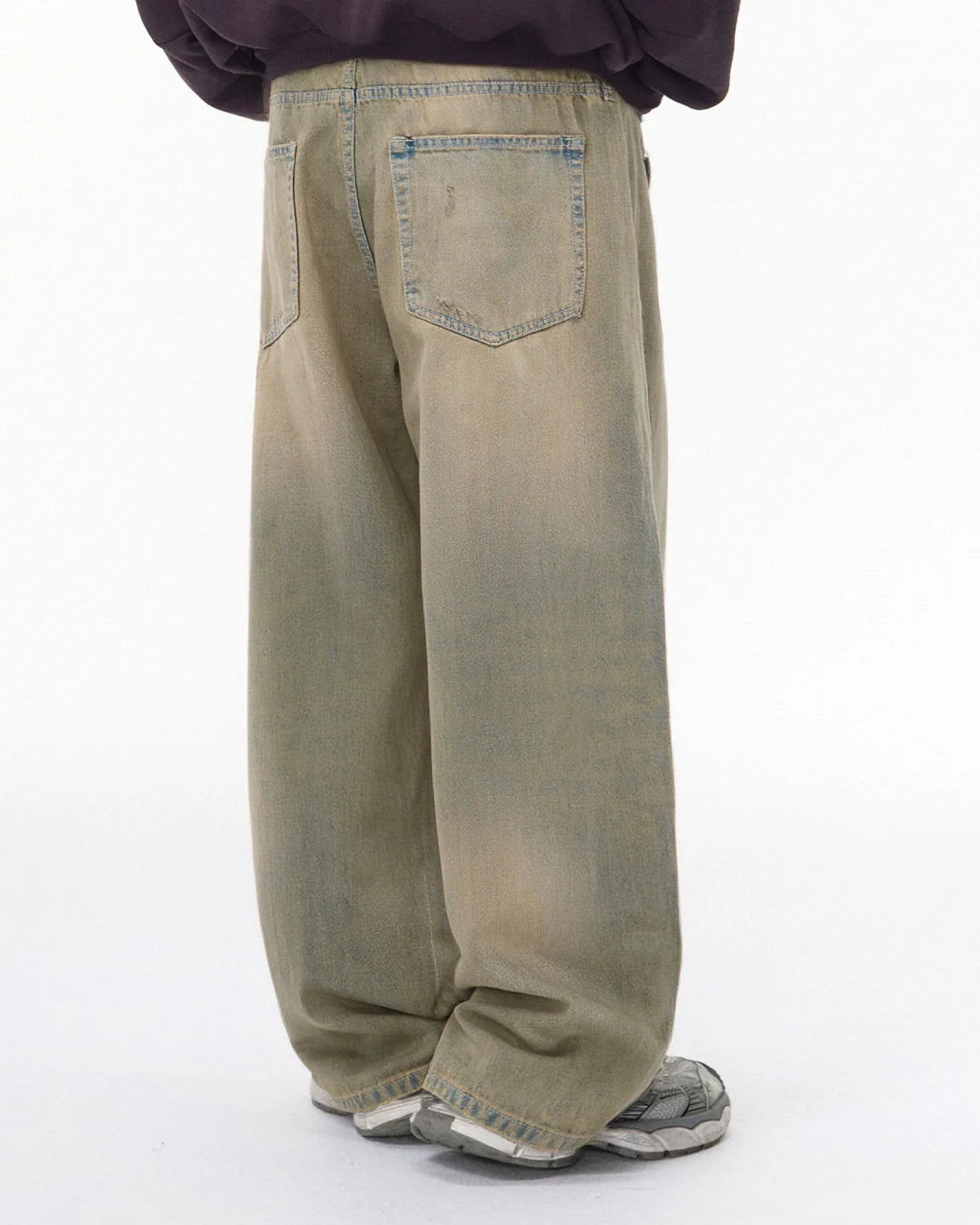 Beaded Studded Washed Baggy Jeans | INFLATION Streetwear