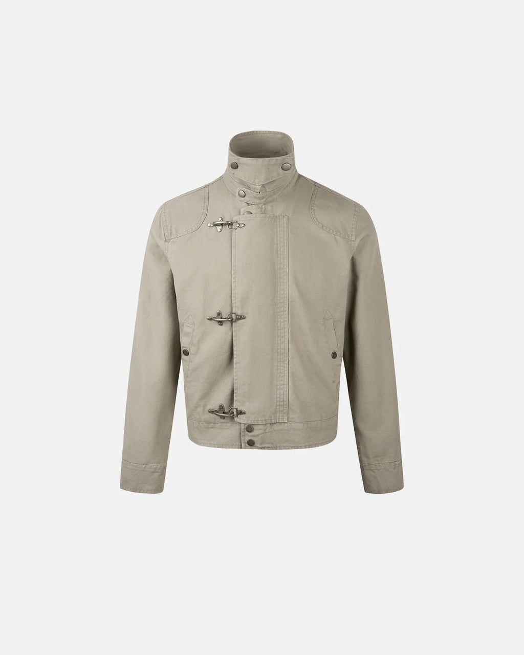 Khaki Canvas Clasp Jacket | Inflation Streetwear