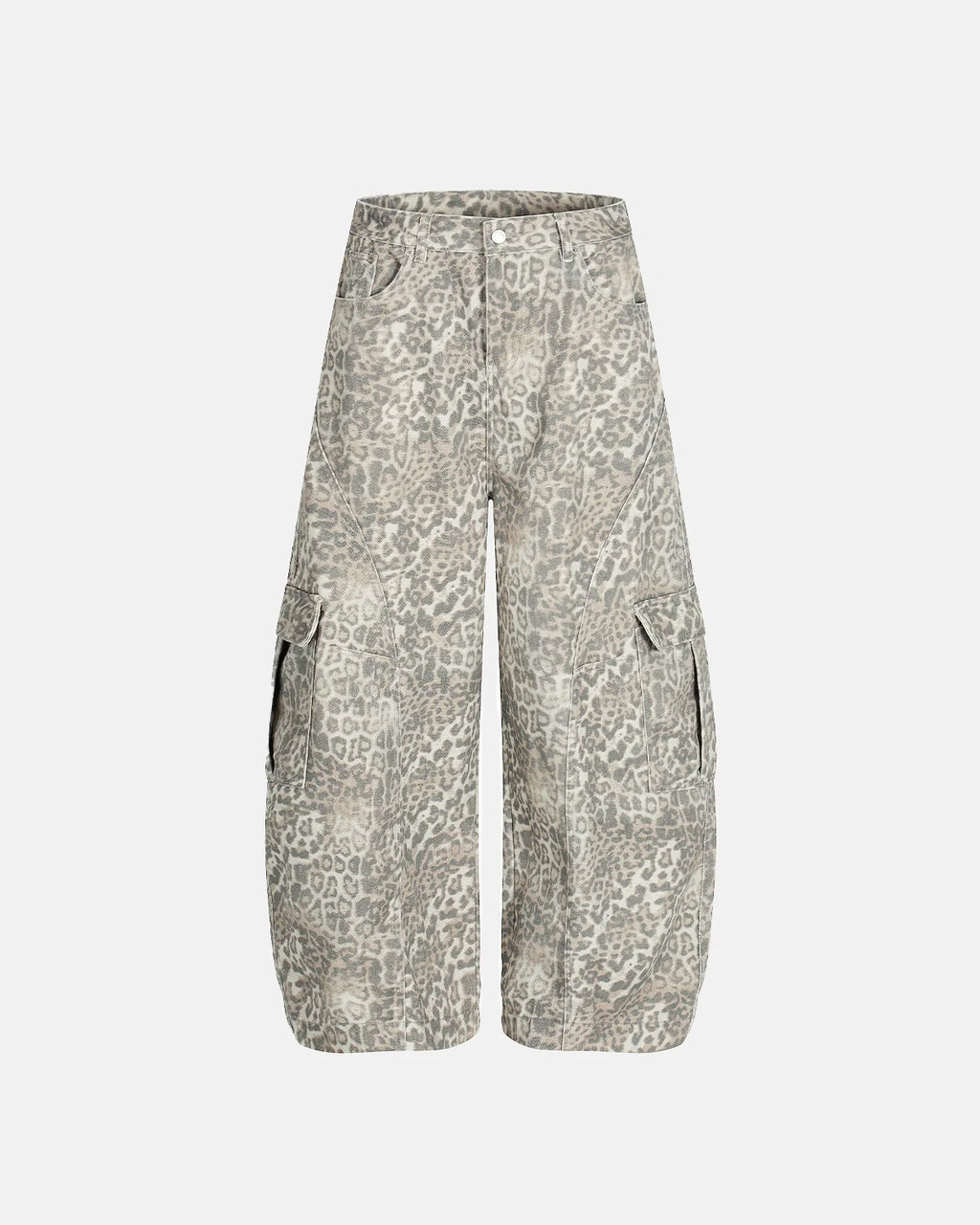 Leopard Pattern Cargo Barrel Pants | INFLATION Streetwear